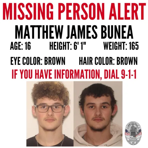 Newton Falls Police issue missing-person alert for boy, 16